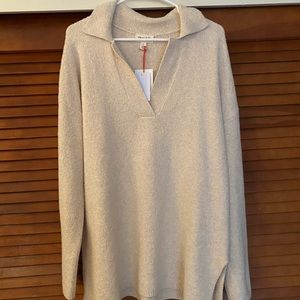 NWT cream colored polo vneck sweater
